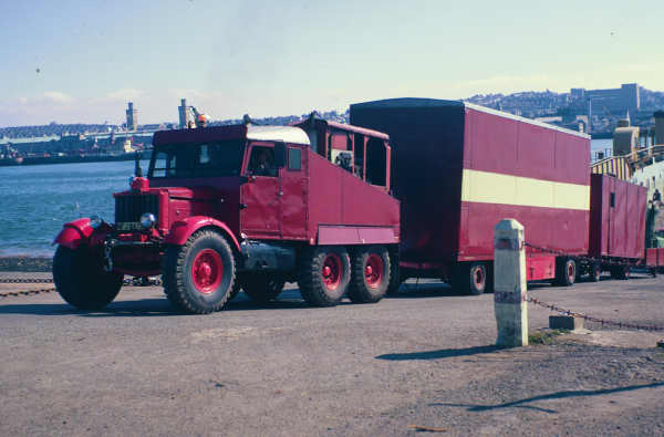 Image: T.Whitelegg Dodgems pulled by Scammell Crusader Six Wheeler (C) Richard Adams Collection